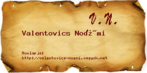 Valentovics Noémi névjegykártya